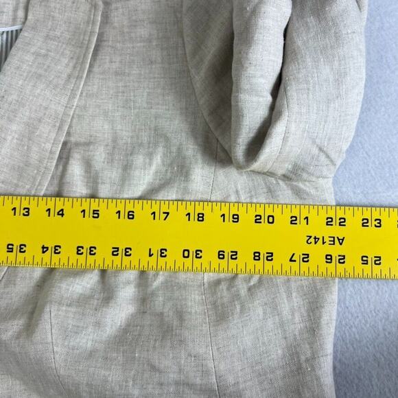 Talbots Blazer Womens Plus Petite 14 Classic Natural Beige Linen Minimalist NWOT - Picture 9 of 13